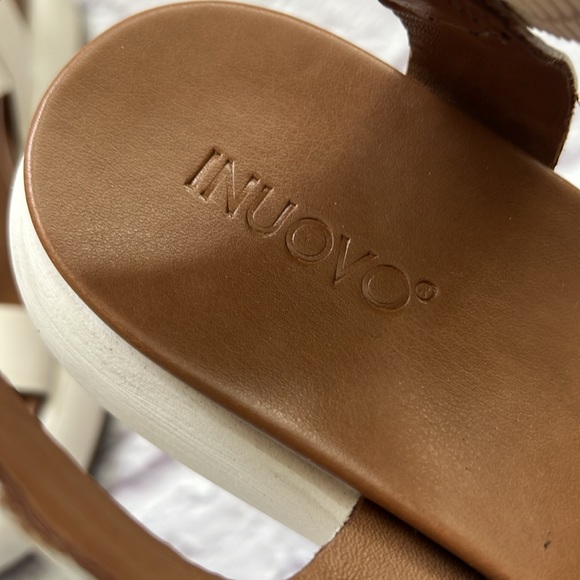 Inuovo Genuine leather women’s platform sandals off white - Picture 3 of 7
